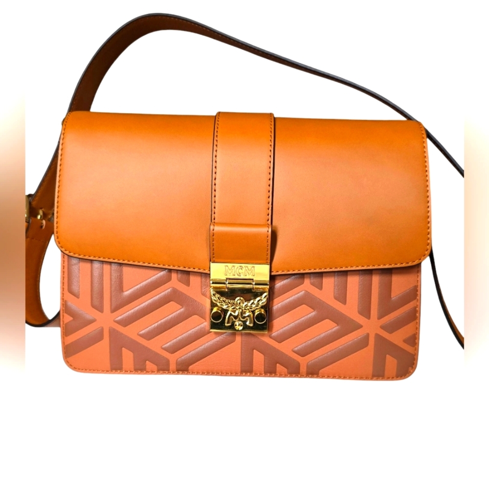 MCM Tracy Cubic Logo Crossbody Bag